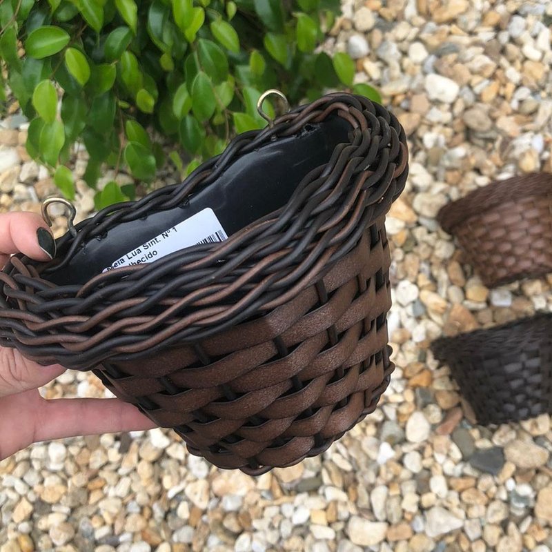vaso envelhecido de parede bambu arte vime sintetico bom cultivo vaso de palha