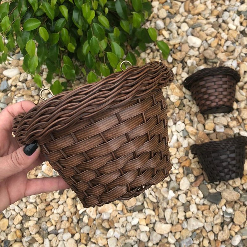 vaso indiano de parede bambu arte vime sintetico bom cultivo vaso de palha