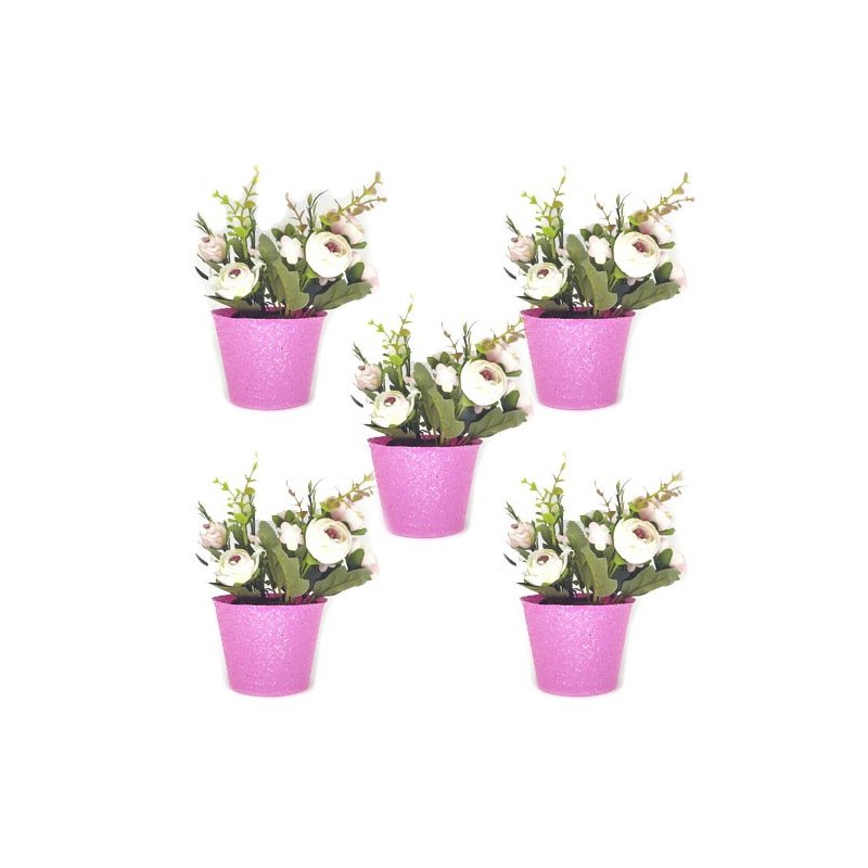 vaso cachepo sustentavel brilho rosa